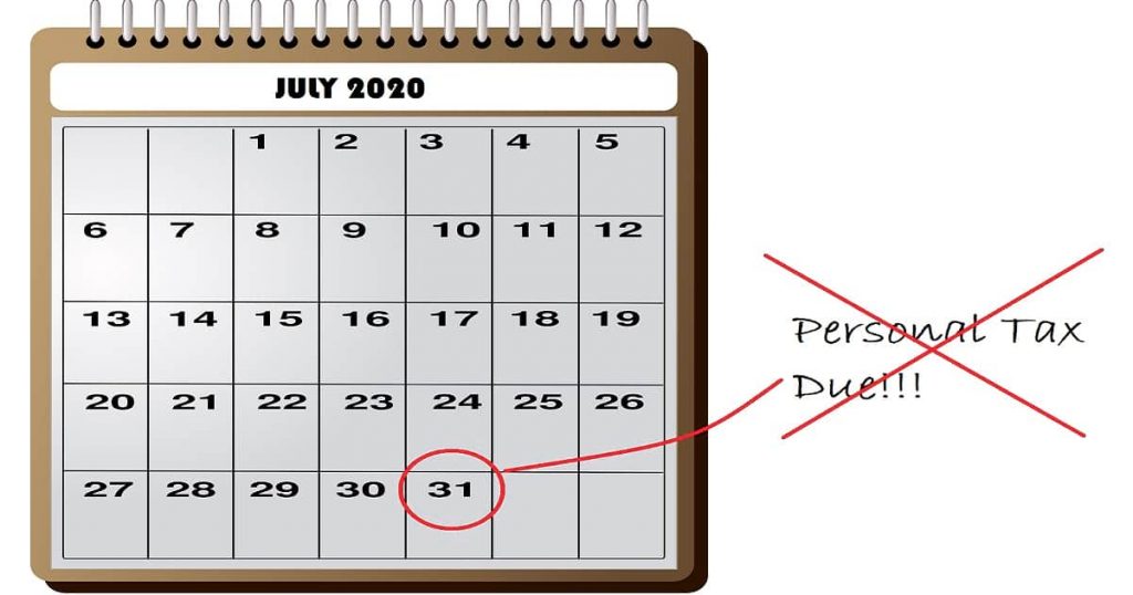 July Personal Tax Payment