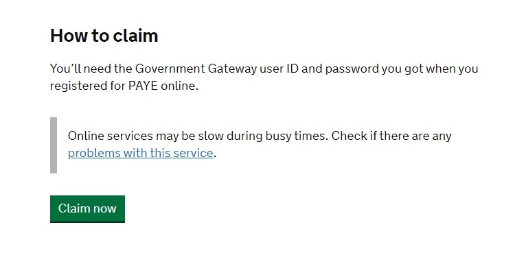 Job Retention Scheme Portal Step 1