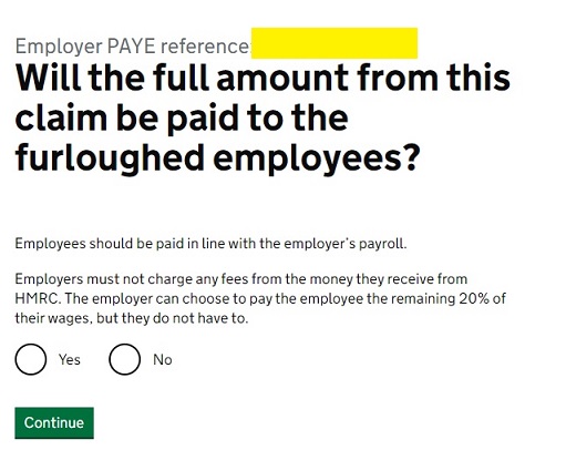 Job Retention Scheme Portal Step 5